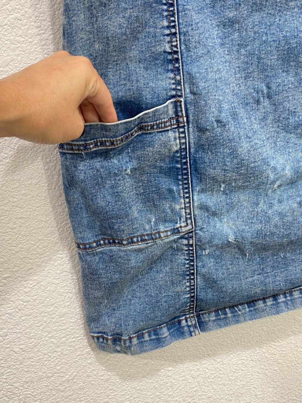 Aeropostale Denim Pinafore Dress Acid Wash 90s Grunge Blue XL - Picture 5 of 9